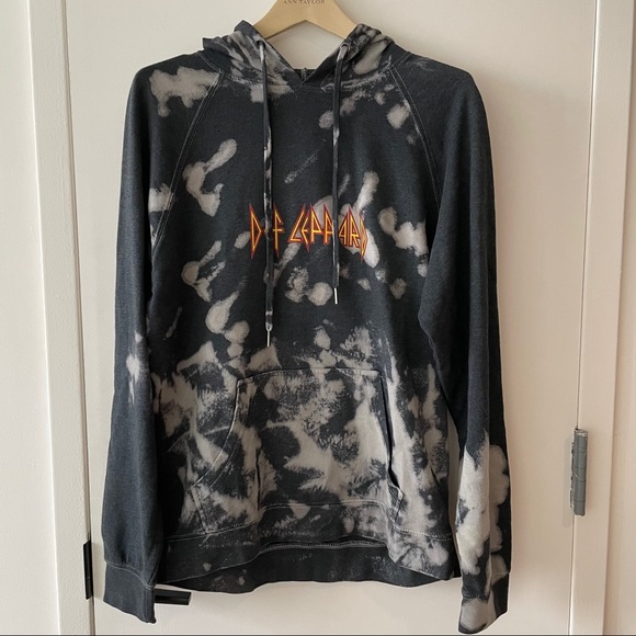 Urban Outfitters Def Leppard Bleach Dye Hoodie - Picture 2 of 3